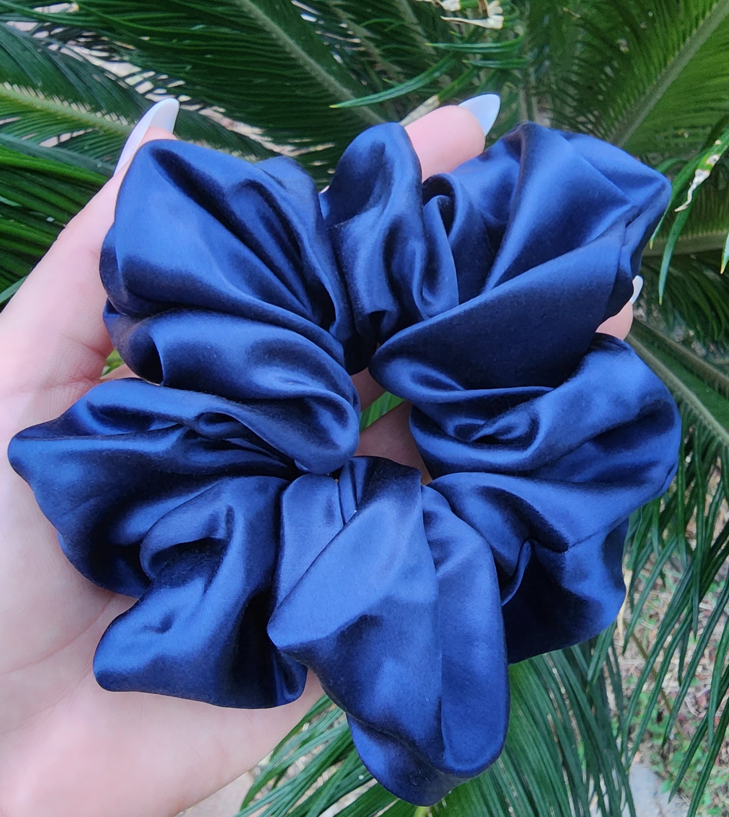 Midnight Tide Oversized Mulberry Silk Scrunchie