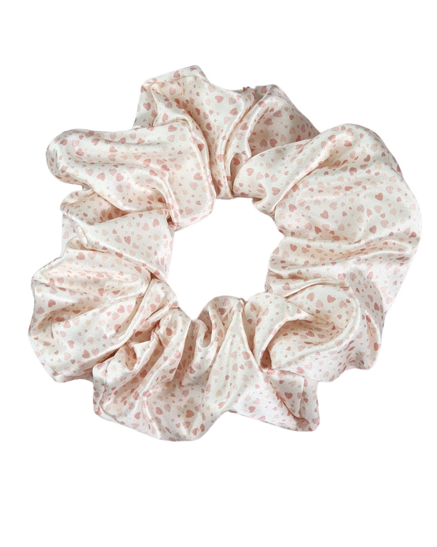 Sweetheart oversized mulberry silk scrunchie on white background – large 22 momme silk scrunchie for women, gentle hold, premium silk hair tie in Australia.
