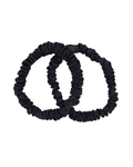 Onyx Thin Mulberry Silk Scrunchie Duo